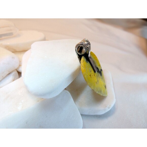 Natural Bumble Bee Jasper Sterling Silver Pendant Handmade - Picture 5 of 6